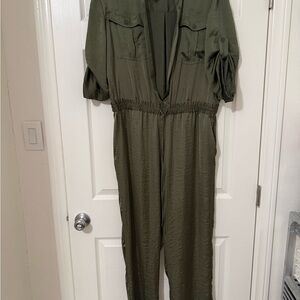 DKNY Khaki Jumpsuit with Utility Pockets